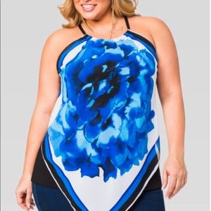 Ashley Stewart Floral Scarf Halter Top NWT.
